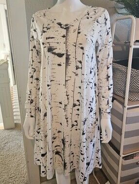 LulaRoe Long Sleeve Birch Tree Swing Dress With Pockets Size XS
